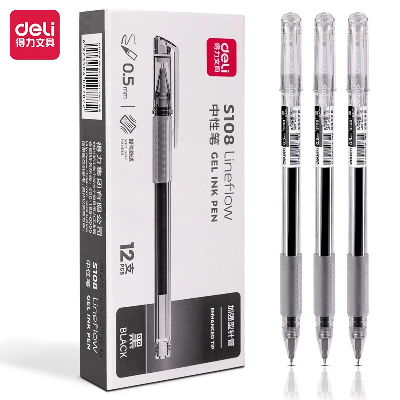 Деликатная офисная гель-ручка S108 0.5mmST ручка гладкая и скользкая, нажмите на гель-ручку без печати