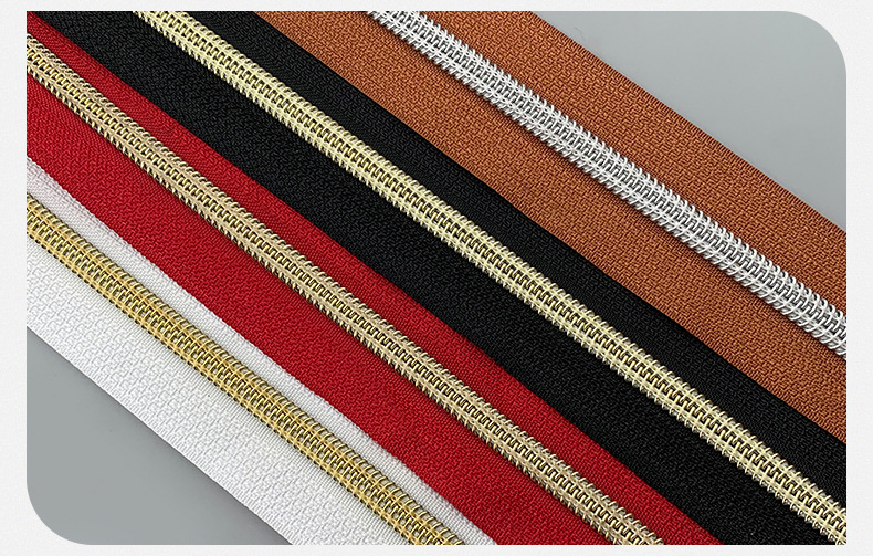 尼龙电镀银牙拉链,电镀浅金牙尼龙拉链,金银齿拉锁