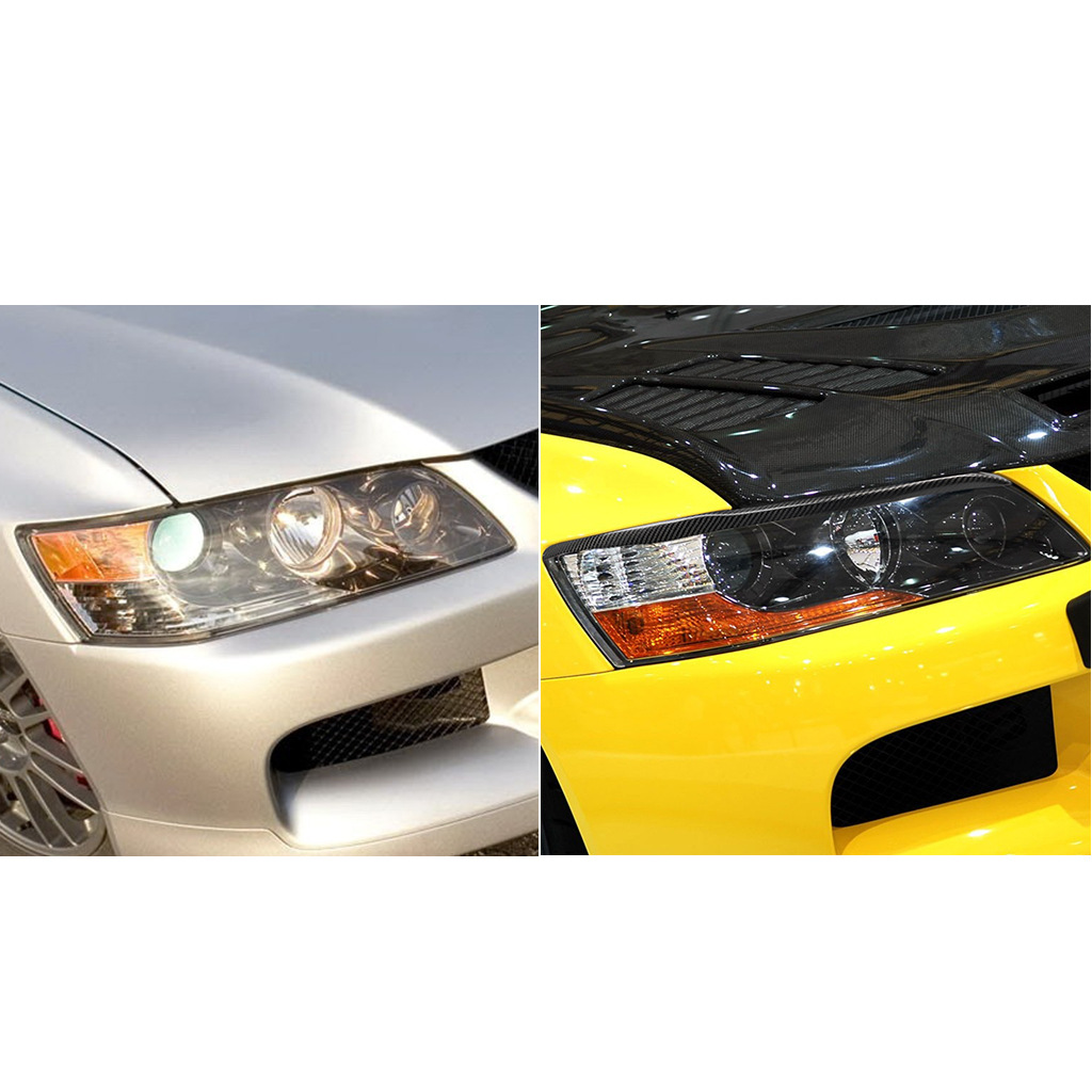 Suitable for 03-07 Mitsubishi EVO7-9 generation carbon fiber modified lamp eyebrow headlight decorative strip lamp eyebrow patch
