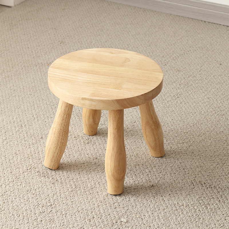 Orejas de conejo taburetes de madera sólida pequeños taburetes caseros taburetes redondos para niños creativos zapatos de cambio