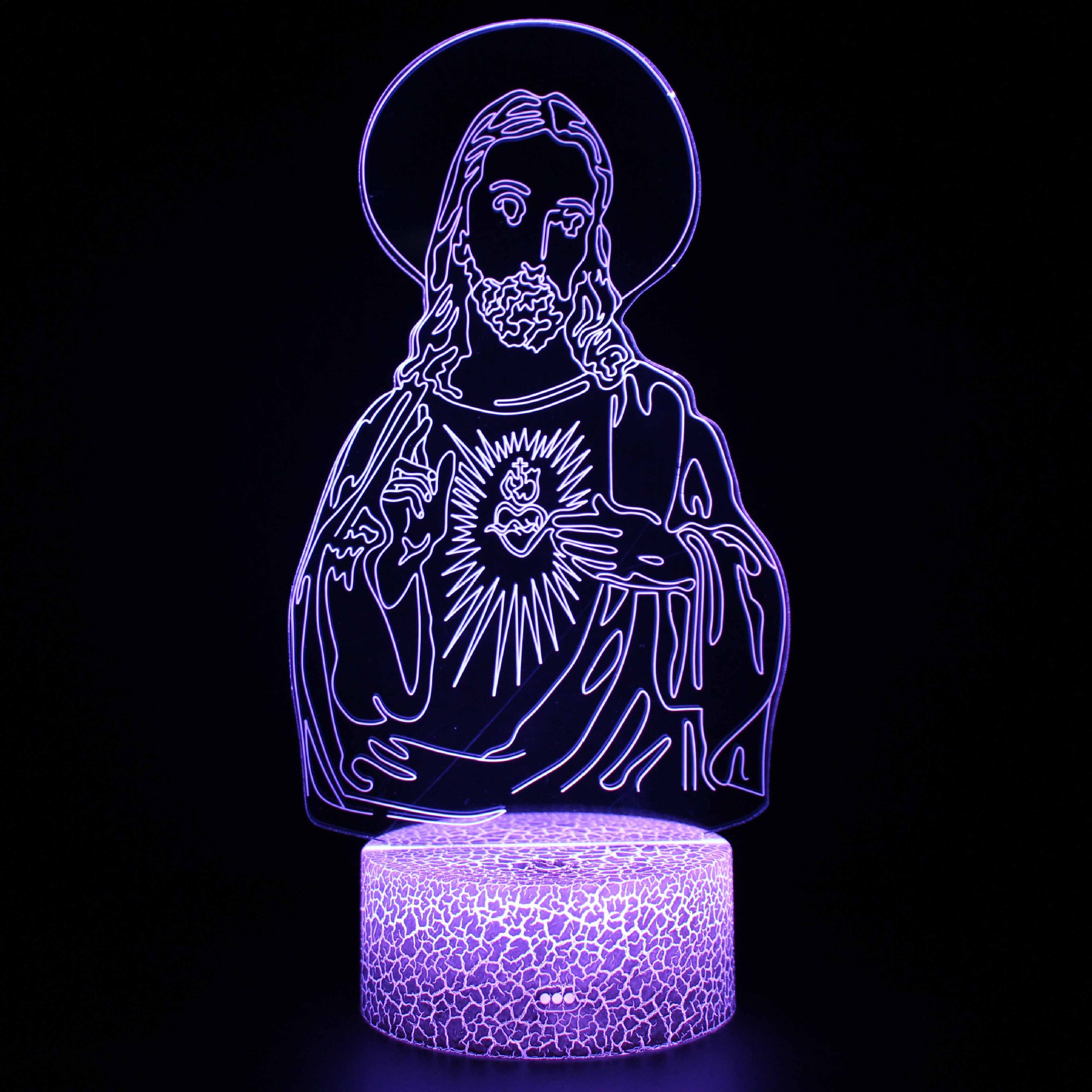 Luz de noche LED personalizada Jesús Virgen Ángel serie lámpara de mesa regalo creativo acrílico 3D noche luz al por mayor