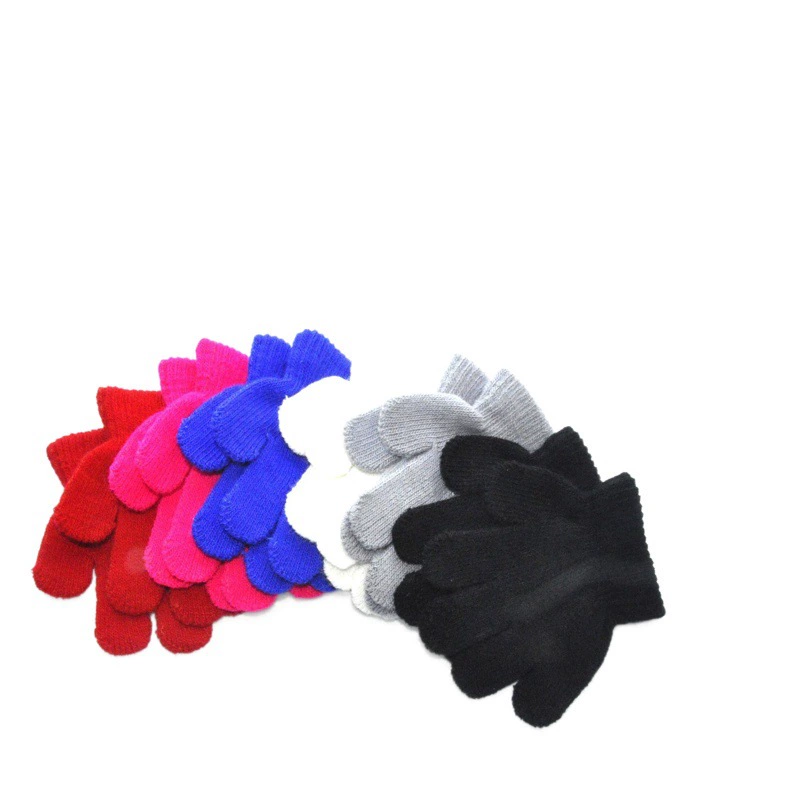 От 1 до 3 лет Детские Зимние теплые монохромные маленькие перчатки с пятью пальцами для учеников детского сада теплые вязаные акриловые перчатки