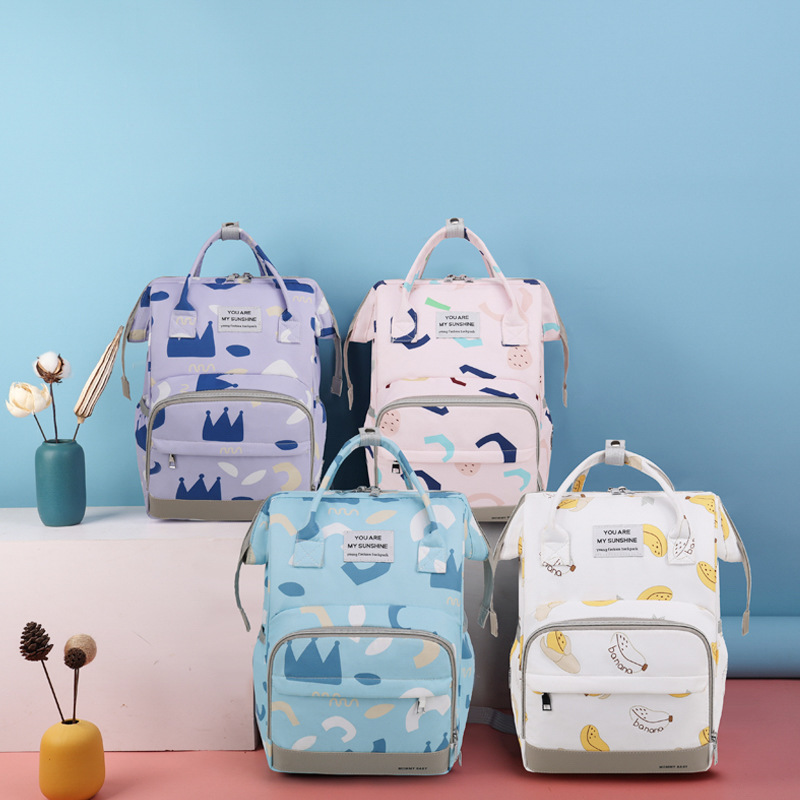 Mommy Backpack Dual-Shoulder Multi-Functional Outing Large Capacity Mom Bag Baby Bag 2021 New Style Fashion Travel Mom Bag
