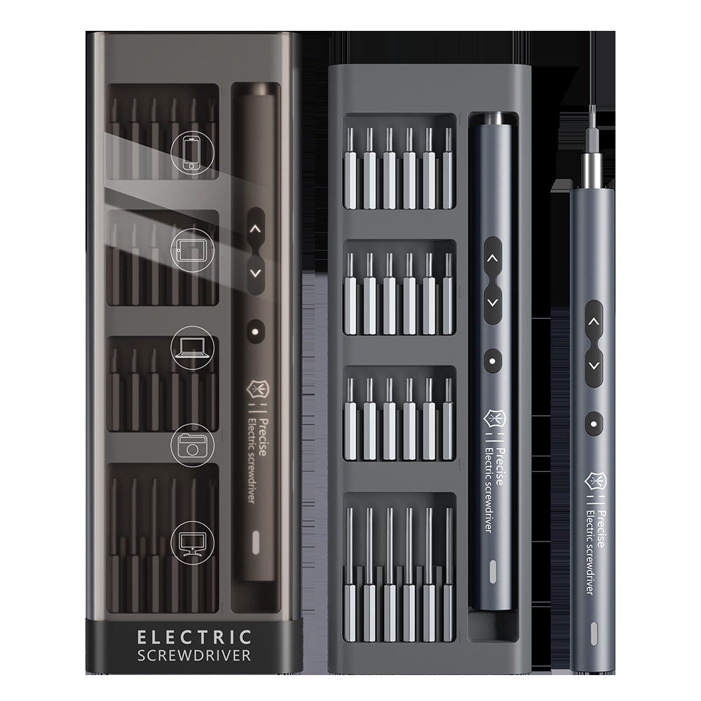 Juego de destornilladores eléctricos de precisión multifuncionales de gran par, carga de batería pequeña y duradera para el hogar transfronterizo 51 en 1