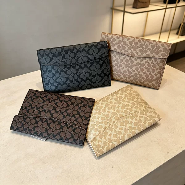 Trendy printed briefcase, document bag, storage bag, portable business clutch bag, laptop bag, document bag, cross-border trend