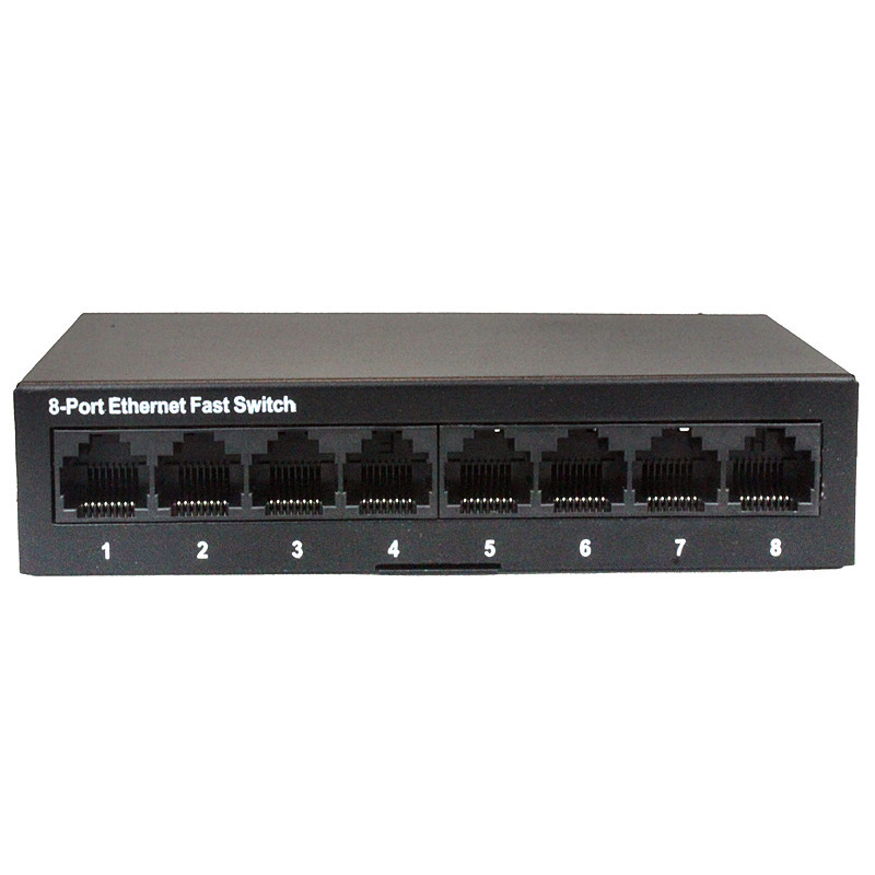 接氏8口铁壳交换机百兆八口铁壳网络交换机兼容性好稳定传输百兆