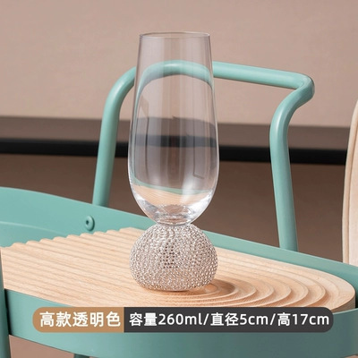 Color transparente - Copa de champán 260ml - Diamante plateado