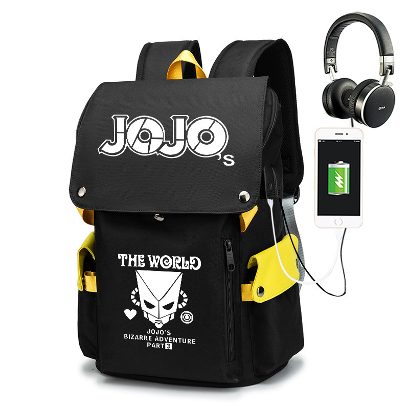 JOJO's Wonderful Adventure Killer Queen's Peripheral Backpack Large Capacity Student Schoolbag USB Computer Bag JOJO's Wonderful Adventure Killer Queen's Peripheral Backpack Large Capacity Student Schoolbag USB Computer Bag