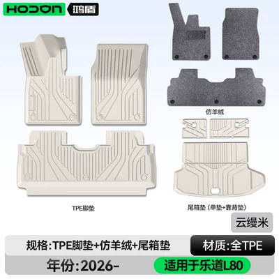 Modelə uyğun ayaqaltı: Car Interior Floor Mats Modification - ledao-l80-26-models-five-seats-package-model-yunmanmi-tpe-gray-imitation-cashmere-trunk-single-cushion-backrest-cushion