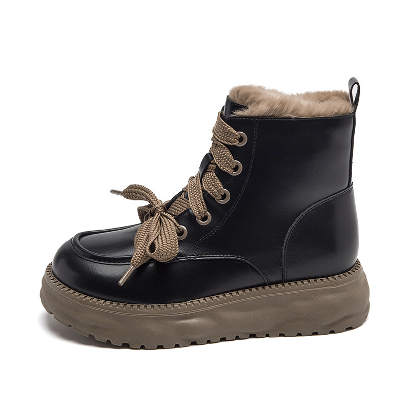 Botas Augusden Martin para mujer, estilo retro de otoño e invierno 2026, botas cortas con forro grueso y suela gruesa, botas para la nieve. image 6