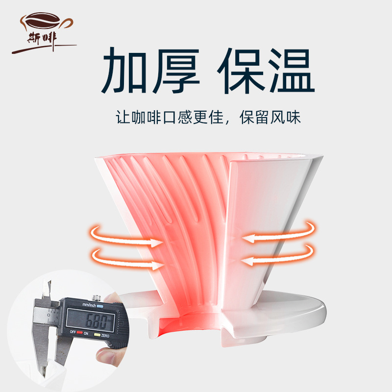 Sphine Pour Over Coffee V60 Filter Cone Eight-Sided Thick V-Shaped Ceramic Filter Cone Home Coffee Accessories Drip Filter Cone