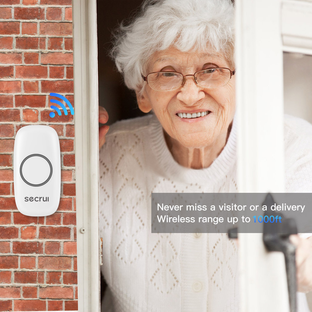 Smart Wireless Doorbell Long Range Waterproof Remote System 1 To 2_voghion.com