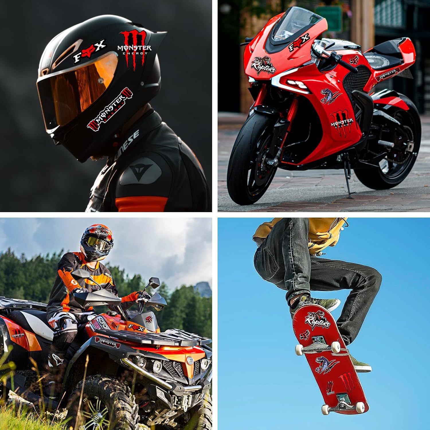 Amazon pata roja motocicleta pegatina casco impermeable pegatina diseño exquisito rojo brillante