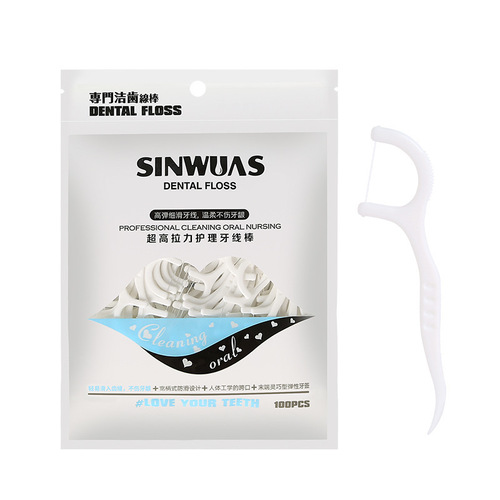 Ultra-fine polymer thin slippery dental floss stick disposable care arch family bag toothpick floss portable dental floss pick