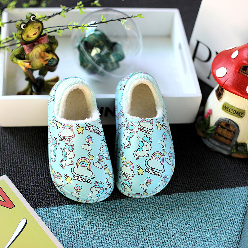 Winter Baby Cotton Slipper Bag Heel Waterproof And Anti-skid Indoor Cotton Shoes With Plush Soft Bottom Light Cartoon And Children's Slippers