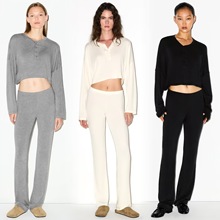 SKIMS 2025秋季时尚简约宽松圆领套头长袖纯色多色可选弹力针织衫