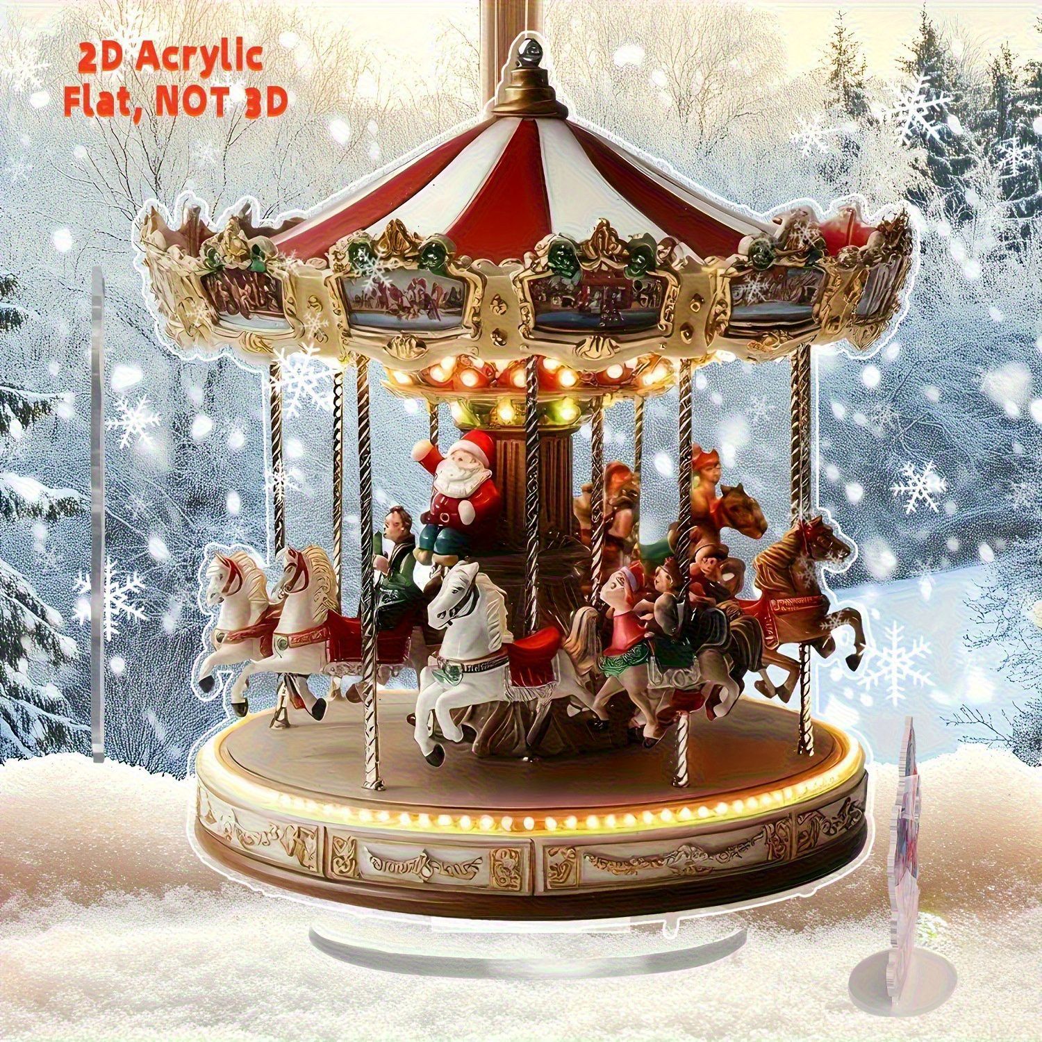 Navidad transfronteriza tren parque de atracciones 2D acrílico plano impermeable decoración de escritorio sala de estar decoración