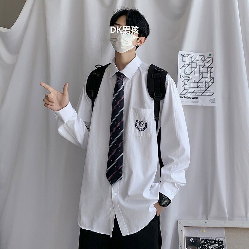 诺世633单件长袖衬衫送藏青领带