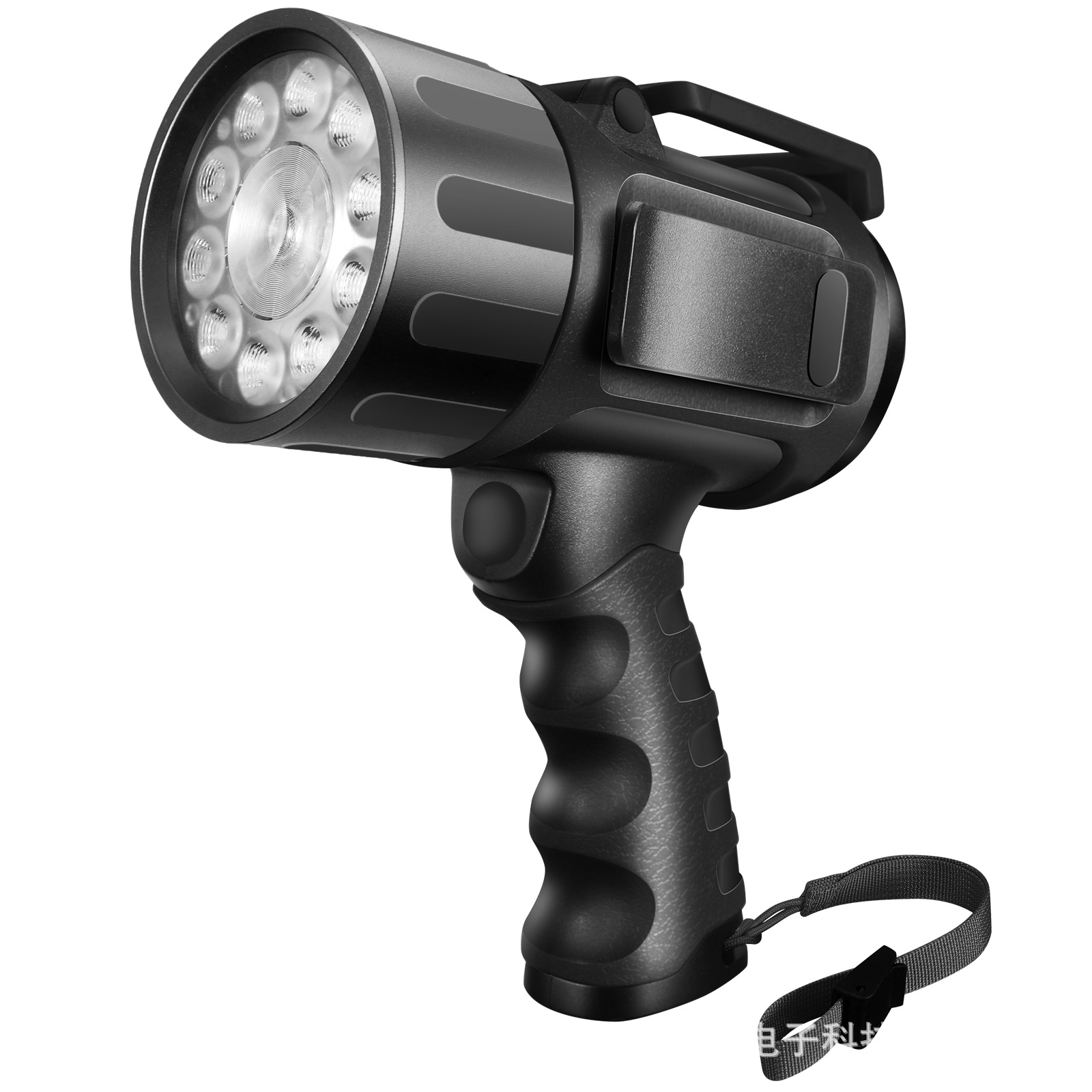 Amazon Q411 Gun-Style Flashlight for Export, High-Intensity Handheld Searchlight with Adjustable High and Low Beam, Focusing and Spreading Light