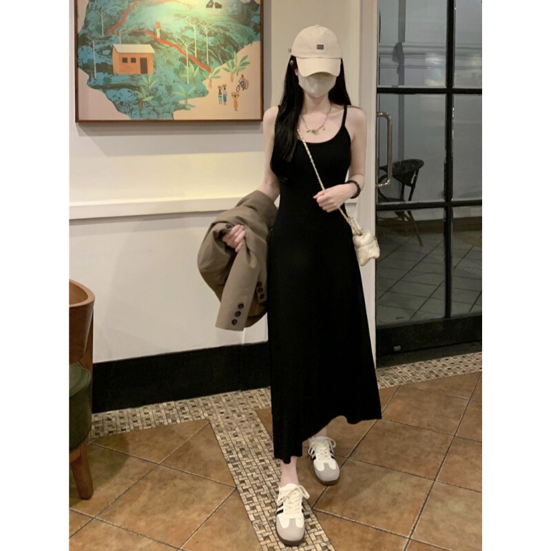 Knitted Suspender Dress for Women Summer New Hot Girl Waist Slimming Sleeveless Vest Woolen Sweater Factory
