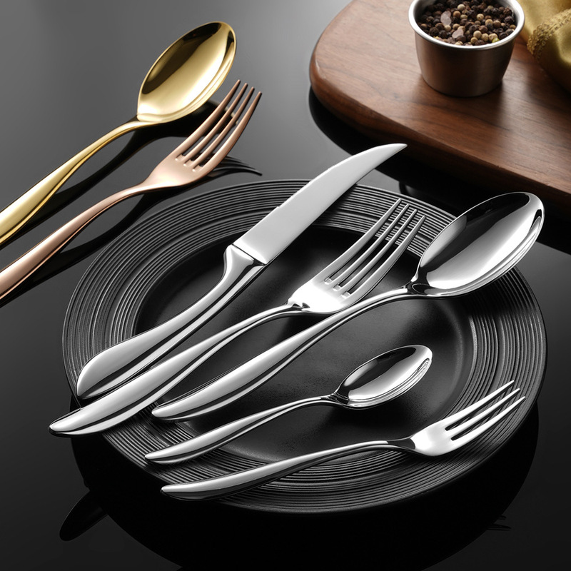 German-Style Elegant 304 Stainless Steel Cutlery Set, High-Quality Hotel Western Tableware, Steak Knife and Fork Wholesale