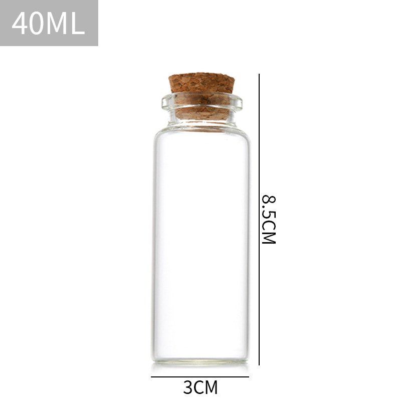 Botella de tubo de bayoneta de 30mm de diámetro que deseen botella de vidrio de corcho Cordyceps botella de medicina botella de té perfumada botella de deriva