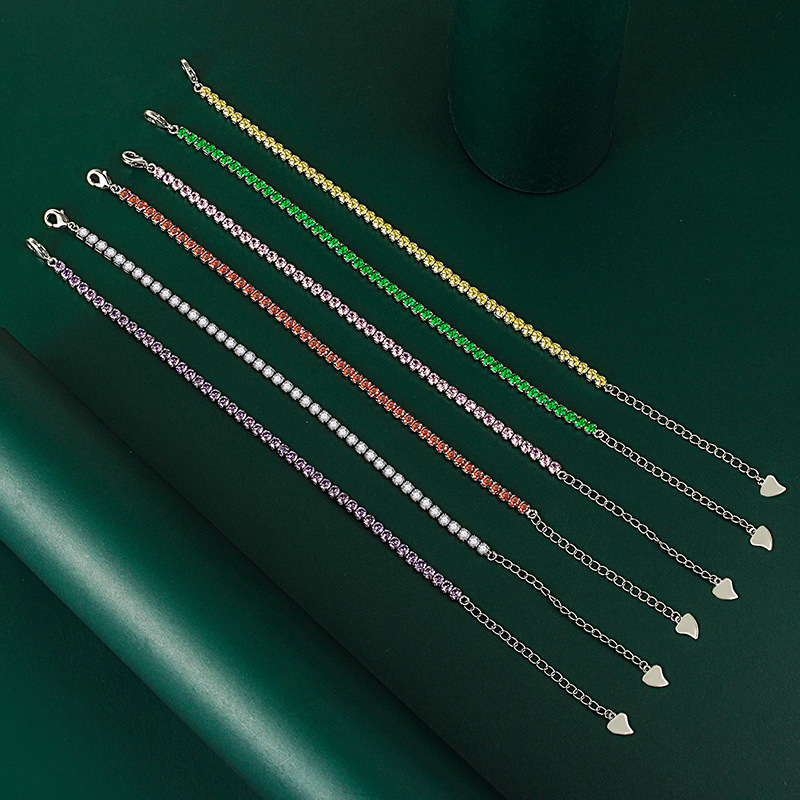 Simple Style Geometric Copper Inlay Zircon Bracelets 1 Piece