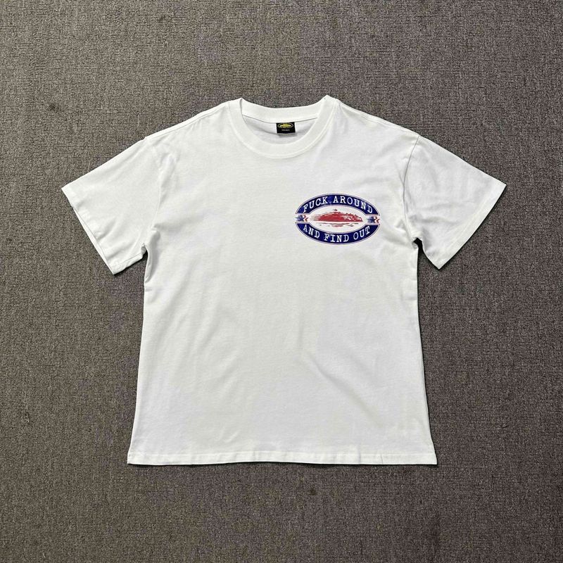 Corteiz verano nuevo diablo isla diversión carta impresión moda marca hombres y mujeres sueltos casual manga corta Camiseta cuello redondo