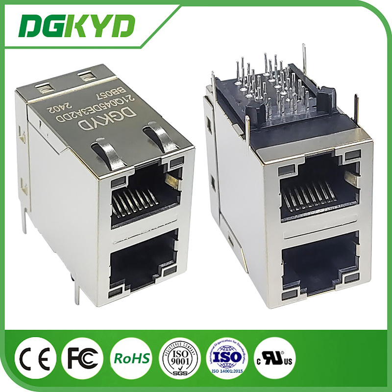 2X1 DUal Port ModUlar Interface RJ45 Ethernet Gigabit Filter Integrated Transformer 30U