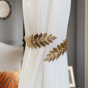 Cross-Border Foreign Trade European and American Simple Baroque Style Branch Wheat Ear Metal Curtain Straps Curtain Buckle Binding Rope Armband