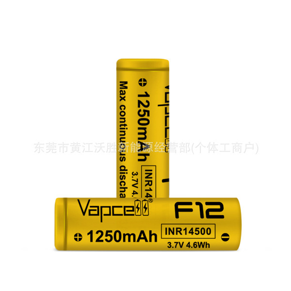 Original Vapcell 14500 1250Mah F12 F15 K10 3A Continuous High Capacity Flashlight Lithium Battery