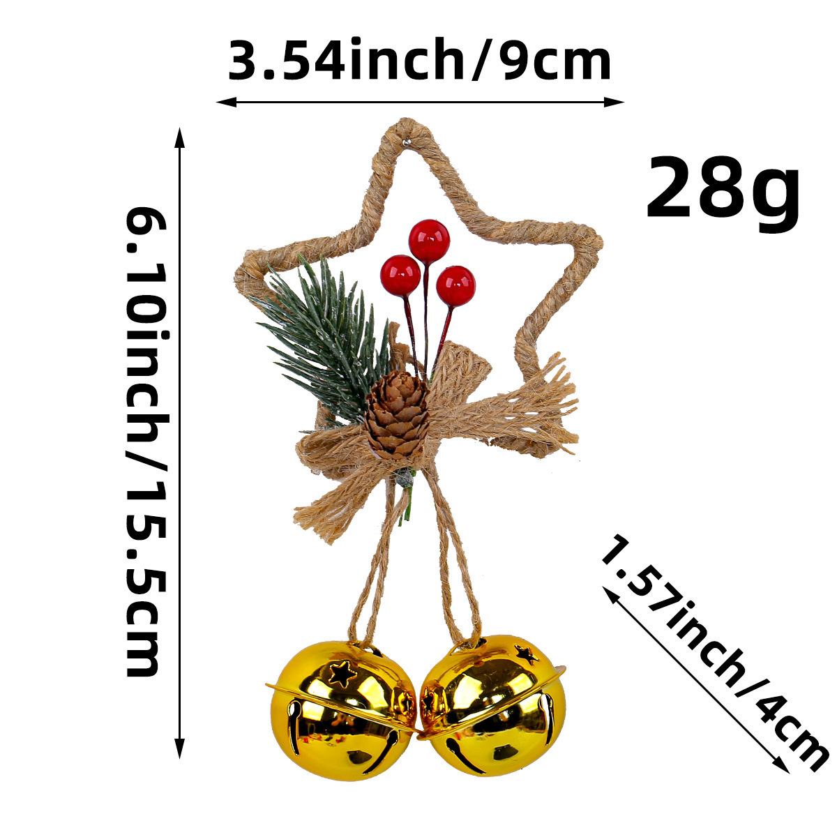 Decoraciones navideñas de navidad pentacamera de navidad accesorios colgantes DIY árbol de navidad colgantes arco campana