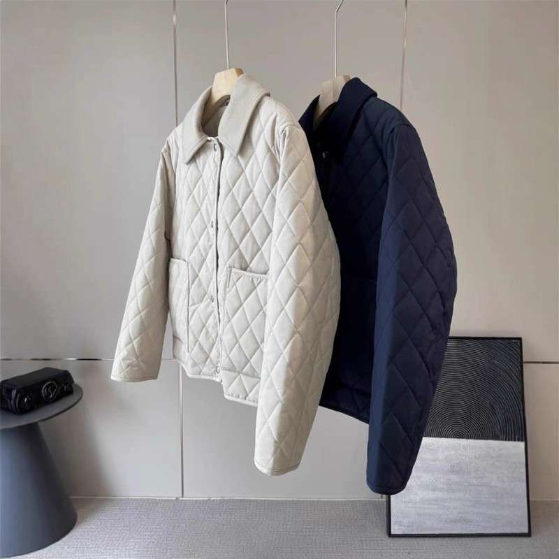 Lp2600+! Indispensable Existence!! Retro Quilted Lapel Cotton Loose Casual Jacket