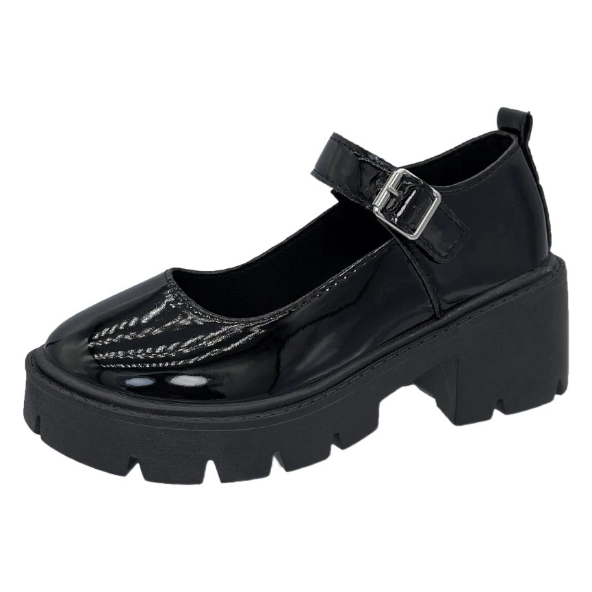 Новые туфли Мэри Джейн на весну-осень 2025 года, на высоком каблуке, на толстом каблуке, на массивной подошве, в студенческом стиле, ретро, из натуральной кожи, для женщин