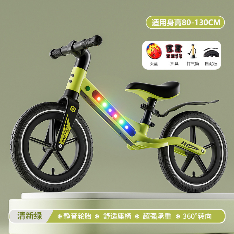 Baby balance bike, música, iluminación, patina, bebés de 1 - 6 años de edad sin pedal, bicicletas de dos ruedas, marco integrado