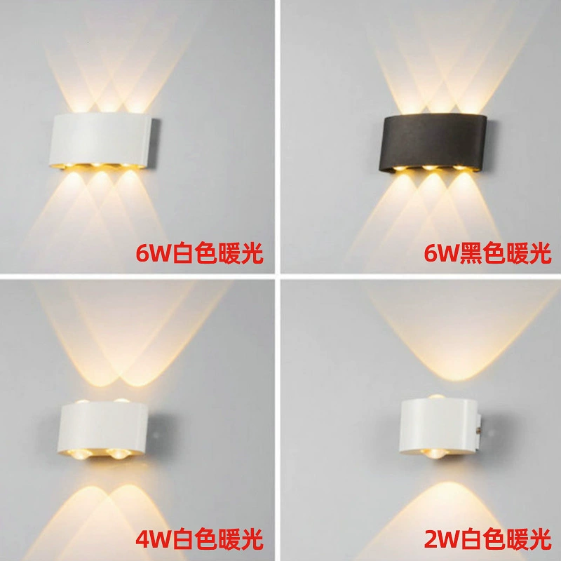 LED Glass Wall Sconce, Modern Minimalist Up-Down Light, 2–12W Options, Black/White Shells