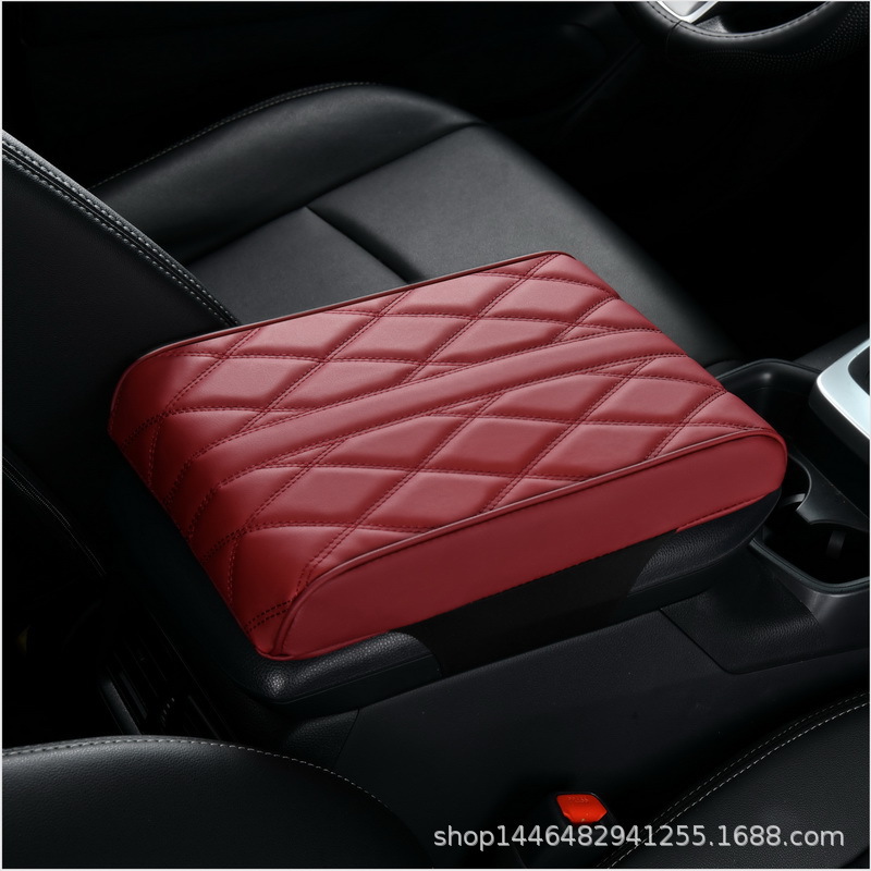 Fushou – Armrest box pad Pad Nappa Leather - china-red