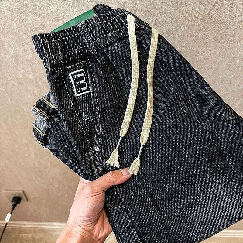 Jeans da uomo di fascia alta nel 2023, nuova versione coreana trendy e alla moda, versatile, elastico in vita con coulisse_voghion.com