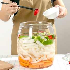泡菜坛子钢化玻璃密封罐真空圆形带盖腌制咸菜防潮放百香果茶叶罐