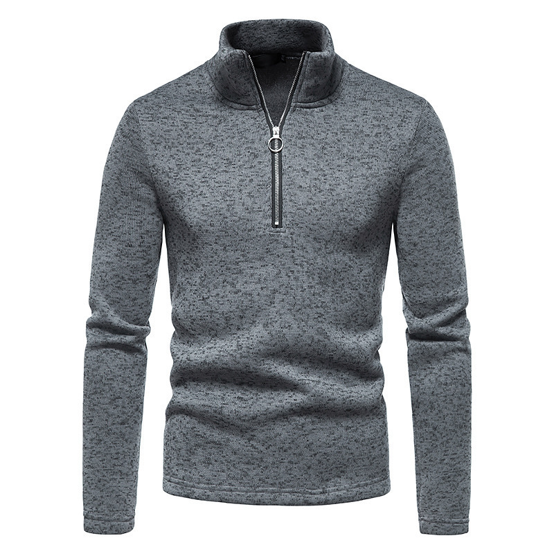 Winter Men's Sweatshirt with Zipper Design, Solid Color High-Neck Base Layer Jacket for Men Winter Men's Sweatshirt with Zipper Design, Solid Color High-Neck Base Layer Jacket for Men