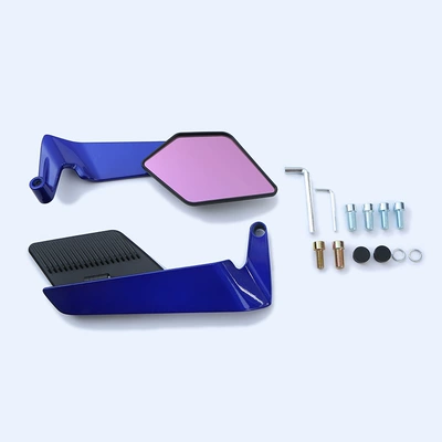 Motorcycle rearview mirror Rearview Mirror Suitable for - blue-black-mirror-shell-purple-mirror