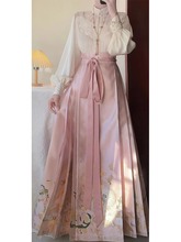 新中式国风女装改良明制汉服汉元素粉色马面裙日常冬装搭配一整套