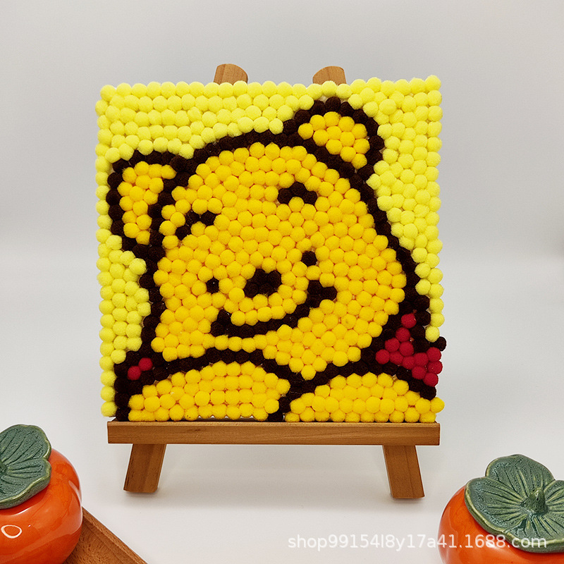 DIY ヘアボール絵画手作り材料パッケージクリエイティブ子供の漫画アニメーション装飾絵画ステッカー絵画屋台卸売|undefined