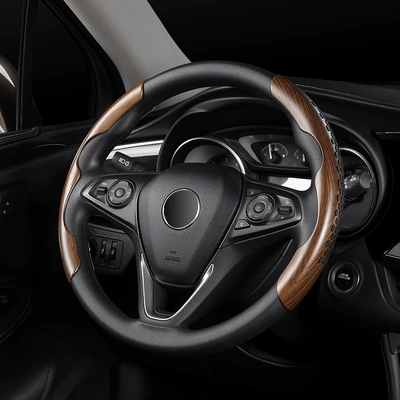 steering cover carbon fiber non-slip – Steering wheel cover - peach-wood-pattern-38cm