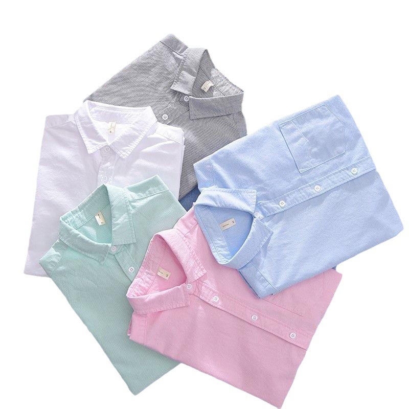 Camisa Oxford de manga corta Camisa delgada de verano de marca de moda para hombres Camisa de media manga de moda coreana suelta casual