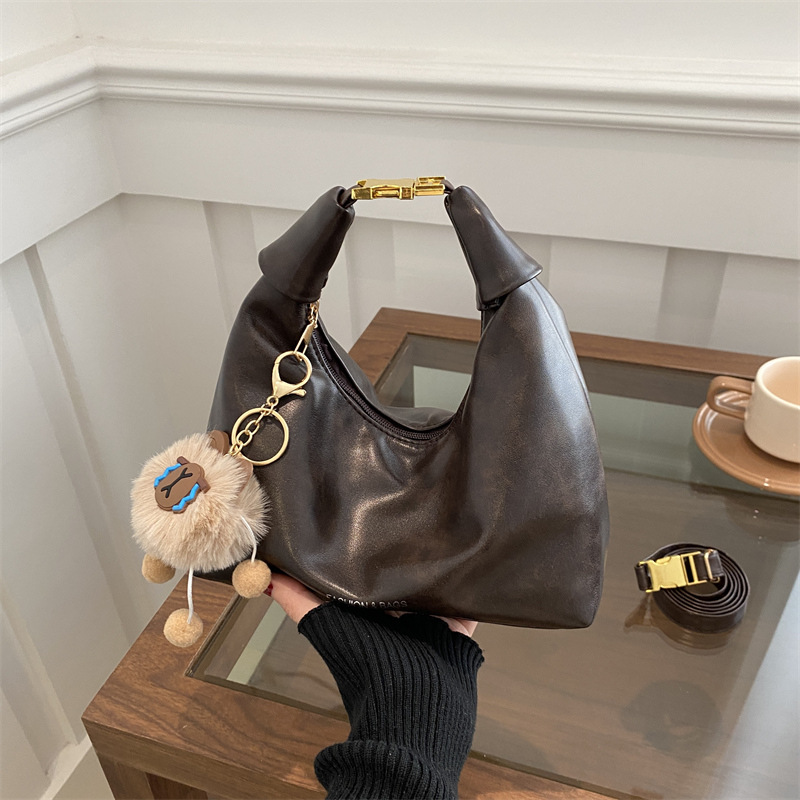 Corea del Sur INS moda moda bolso de brazalete de invierno 2024, nuevo retro simple bolso de hombro bolso de mujer