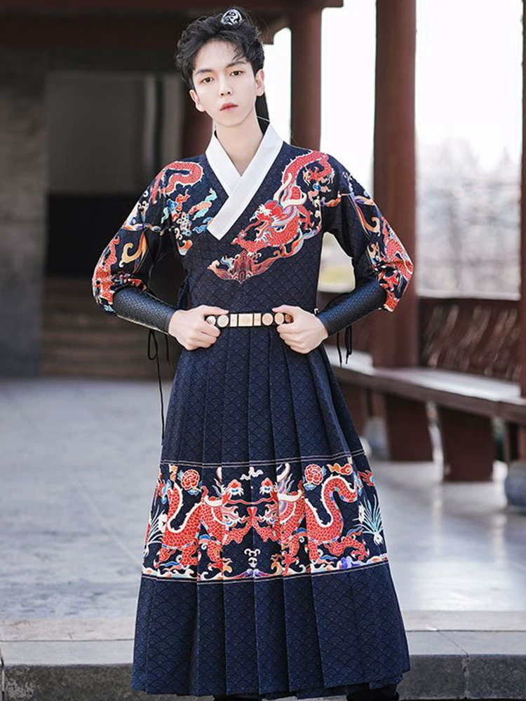 Сумрачная династия Hanfu Мужская 2025 новая вышитая весенняя риза Feiyu костюм Jin Yi Wei одежда Python халат трейлер Мужчина и женщина китайский стиль