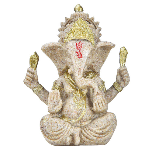 Cross-border Southeast Asian Buddha religious figurine gold-plated lotus elephant resin sandstone craft ornament