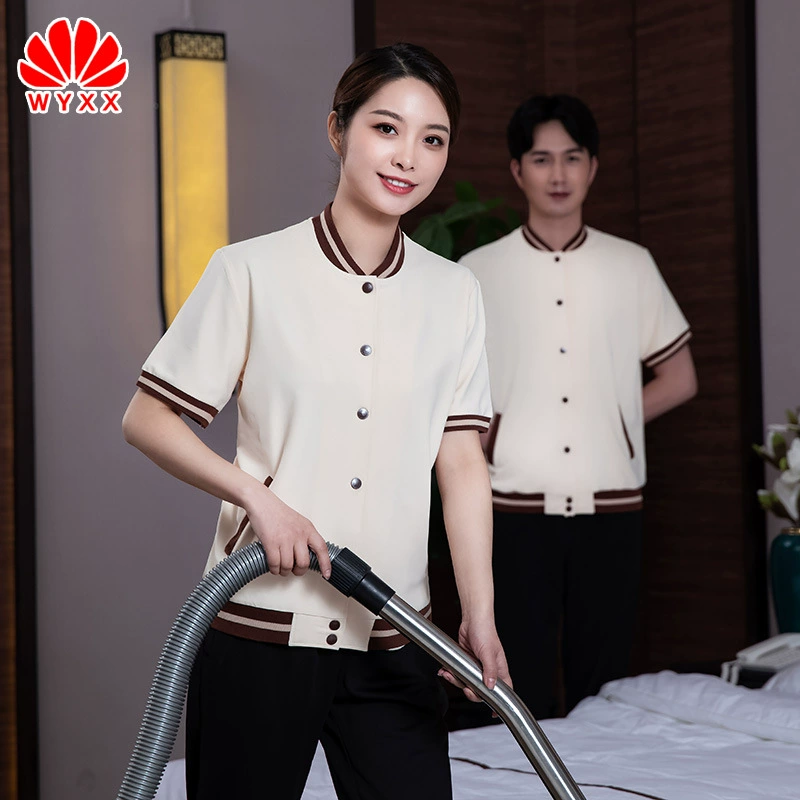 Комбинезон для уборки с коротким рукавом женский гостиничный номер жилой недвижимости уборочная машина подметальная машина тетя летний костюм PA