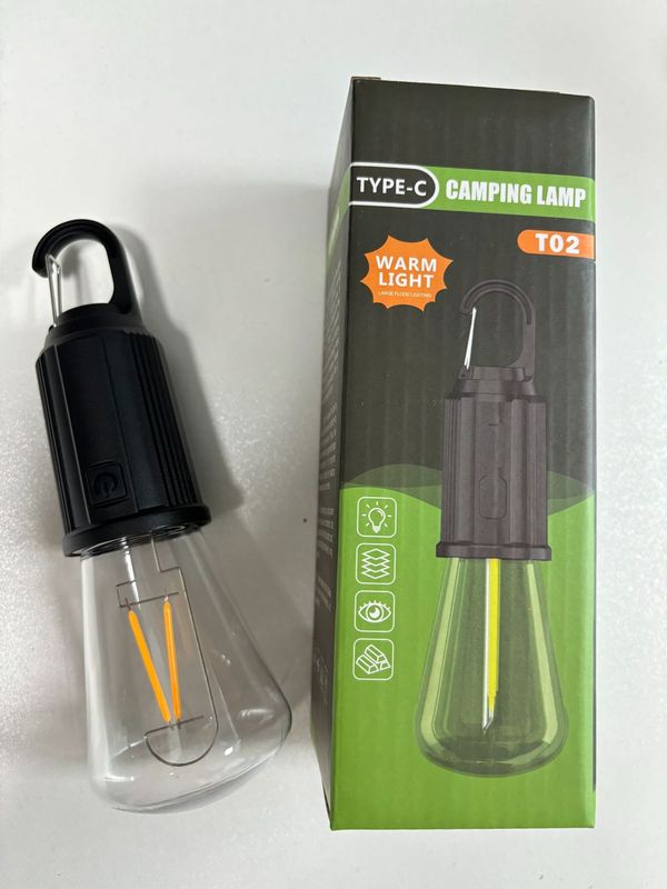 新しいソーラー充電式キャンプランプ雰囲気ランプ多機能ポータブルタングステンランプ屋外レトロキャンプ電球ランプ|undefined